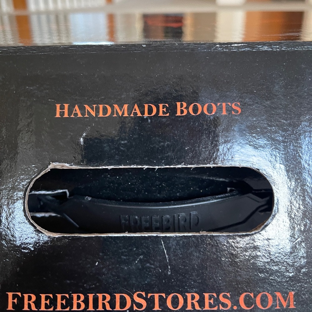 DERBY Freebird by Steven Cognac and Dark Brown Heeled Boots EUC with Box - Picture 10 of 11
